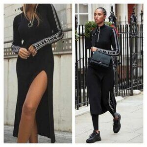 Pringle of Scotland Mock Turtleneck Black Ribbed Knit dress by H&M Size S